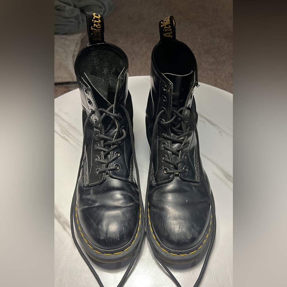 Dr Martens women’s lace up black leather boots
